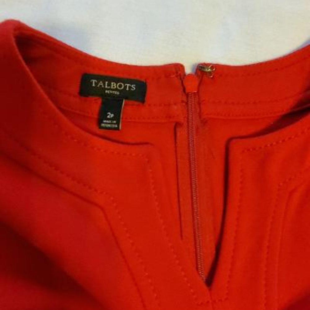 NEW - Talbots Red Dress Size 2P - Picture 7 of 9